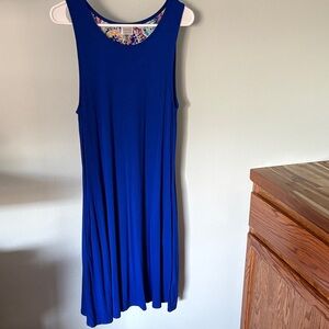 Cupio Royal Blue Sleeveless Midi Dress With Pockets